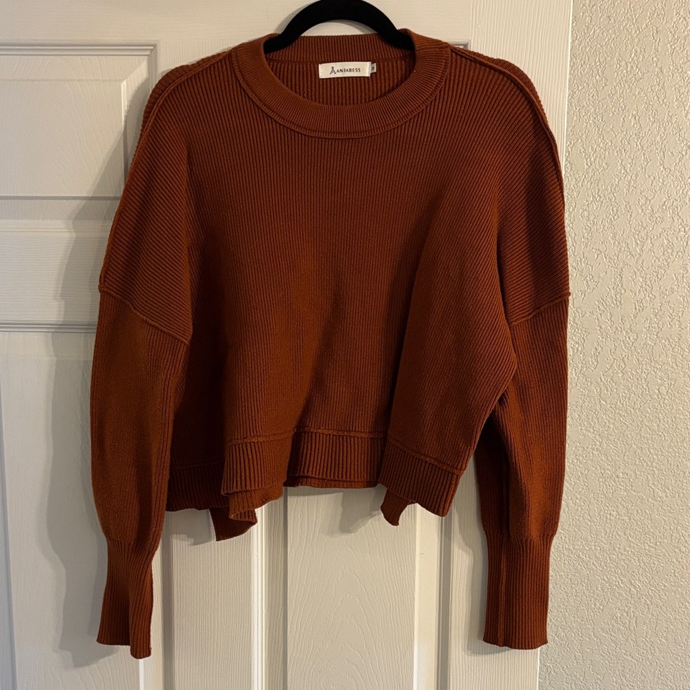 Anrabess Women's Copper Crew Neck Sweater